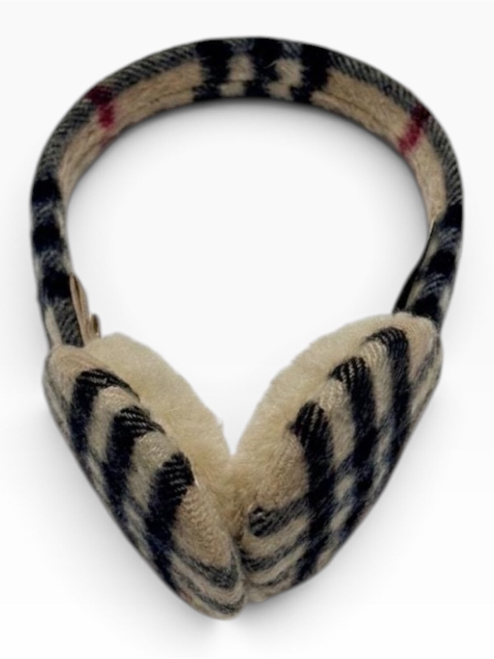 Burberry London Nova Check Cashmere Earmuffs Vintage One Size